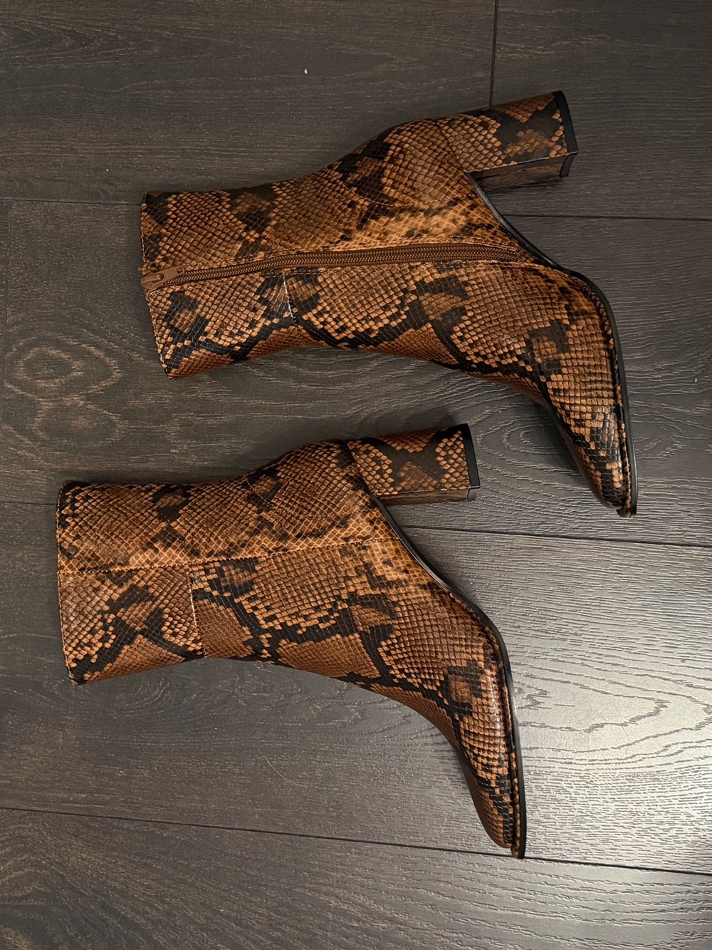 Steve Madden Snakeskin Square Toe Boots